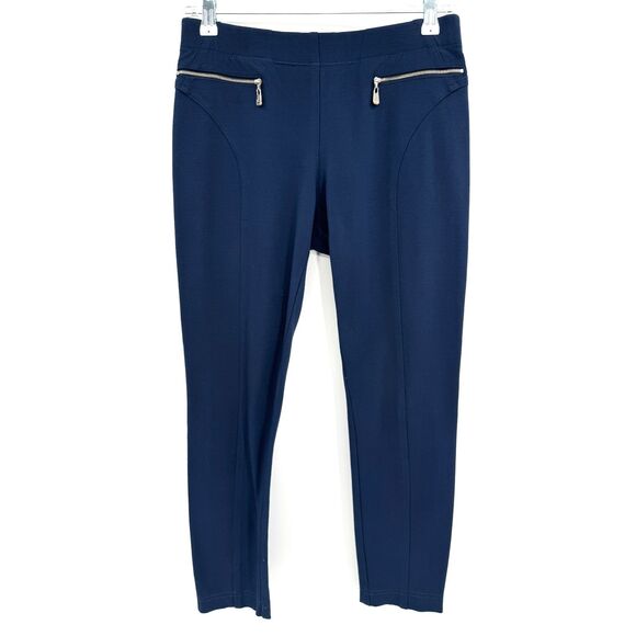 ESCADA Navy Blue Pull On Zipper Pocket Skinny Trouser Pants Size M Medium 38 EUR - Picture 1 of 6
